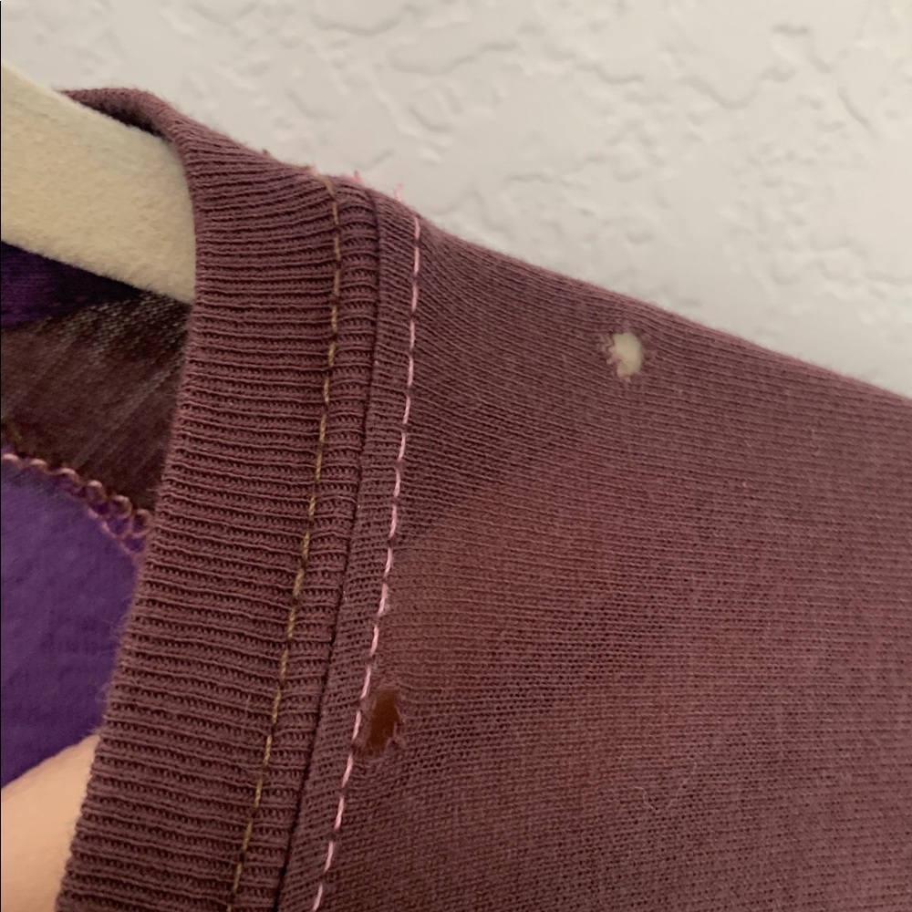 Y2K Hyp Wings Graphic Brown Purple Short Sleeve Shirt - Picture 4 of 7